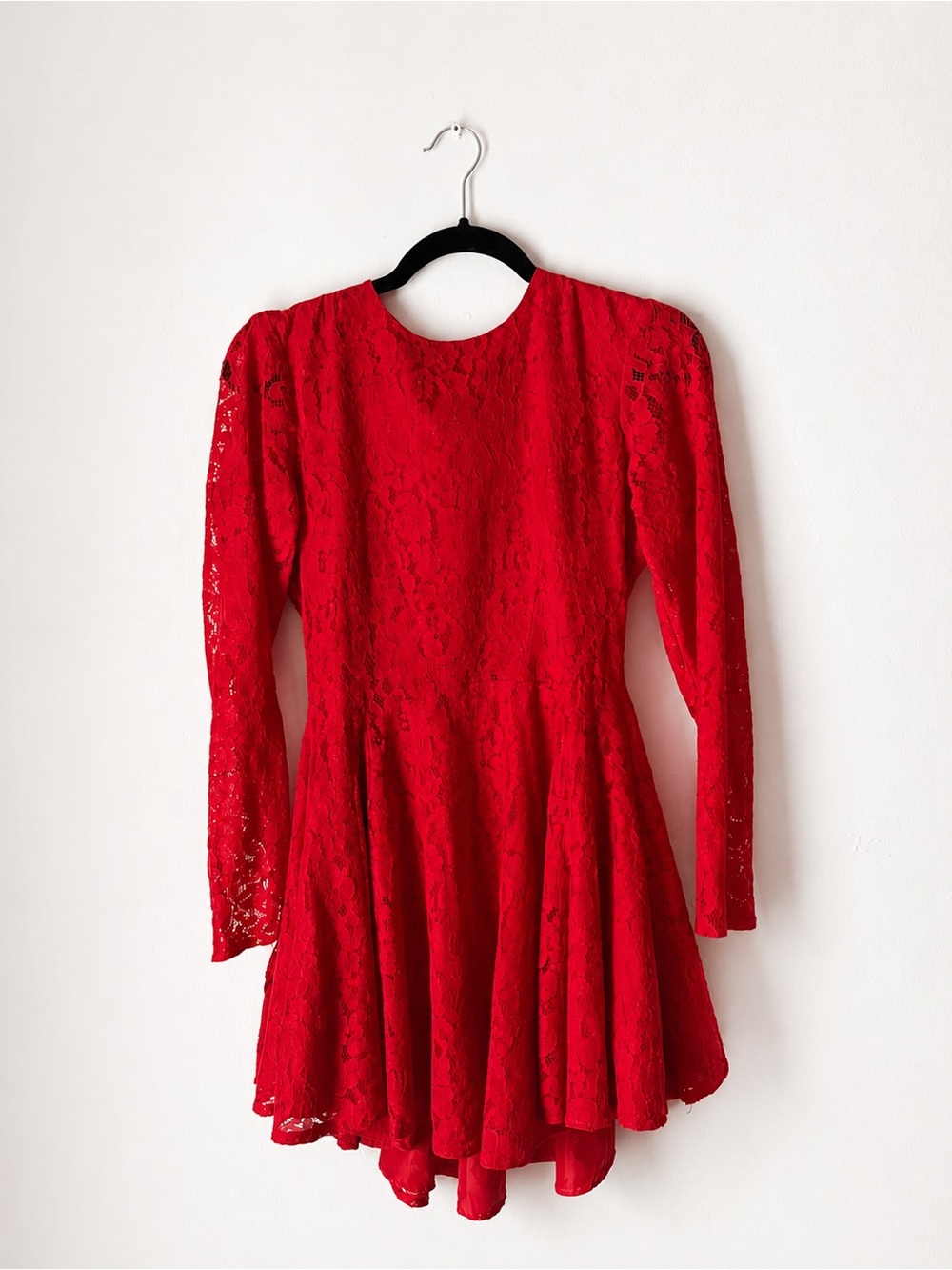 Red Lace Fit & Flare Dress | Coquette Romantic Balletcore Party Dress- SIZE 8